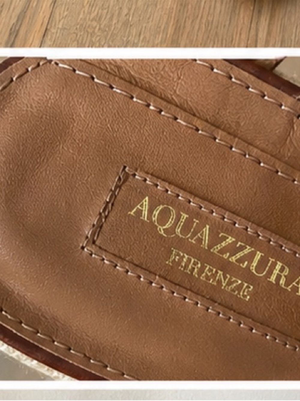 Aquazzura Brown Studded Leather Espadrille Wedge Sandals Size 40 NWT - Picture 6 of 9